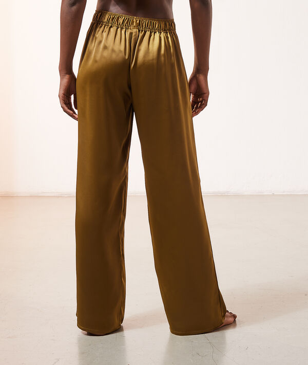 Pantalón ancho efecto satén Pantalón ancho efecto satén;${refinementColor}