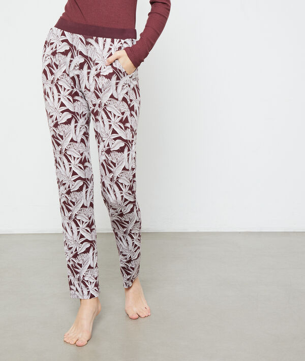 Pantalón estampado hojas Pantalón estampado hojas;${refinementColor}