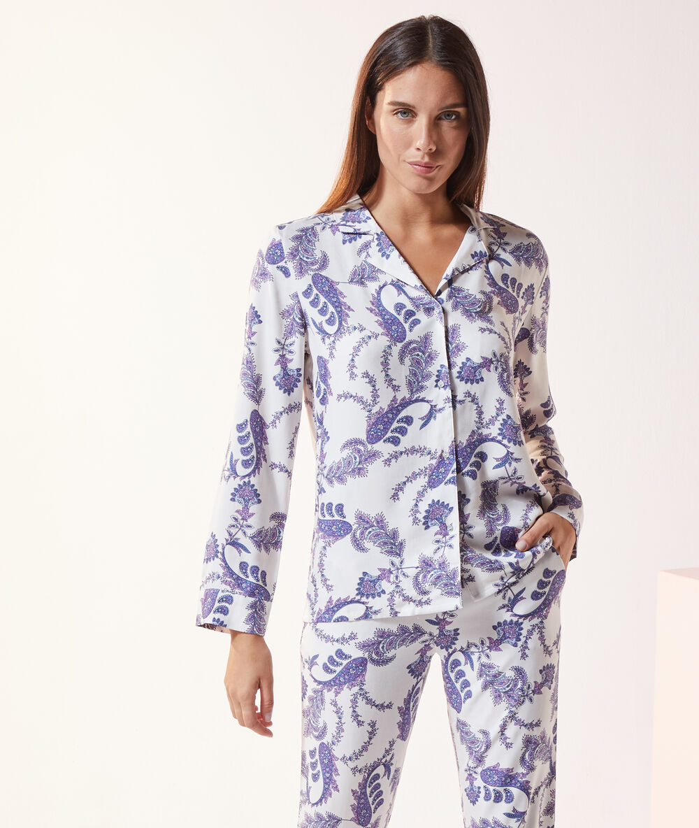 Camisa pijama estampada crudo.