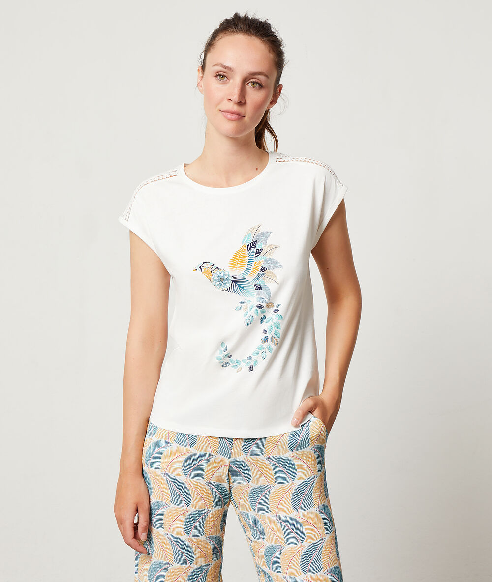 Camiseta manga corta crudo.