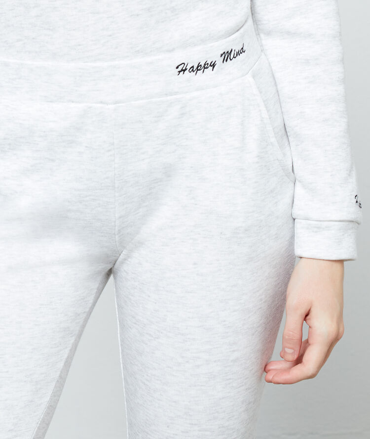 Pantalón homewear 'happy mind' crudo.