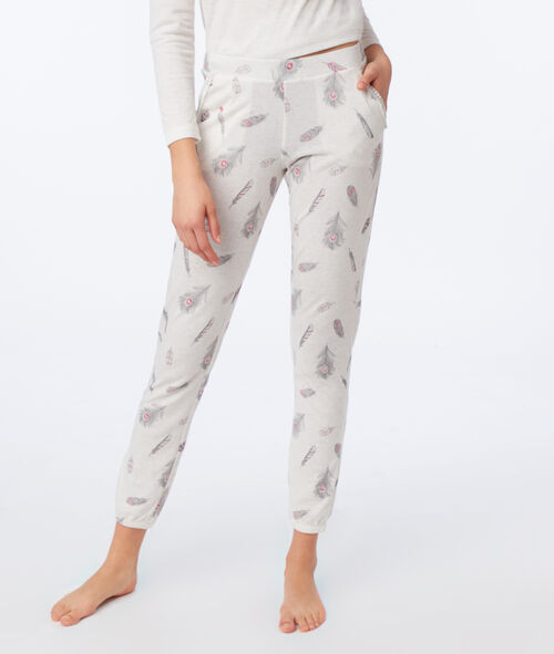Pantalón estampado plumas Pantalón estampado plumas