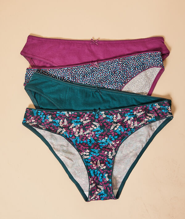 Lote de 4 braguitas estampadas Lote de 4 braguitas estampadas;${refinementColor}