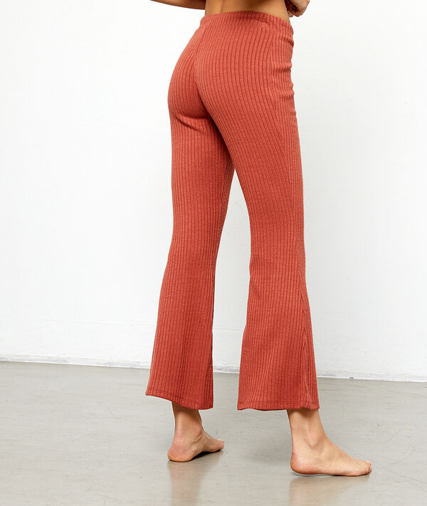 Pantalón ancho tejido canalé Pantalón ancho tejido canalé