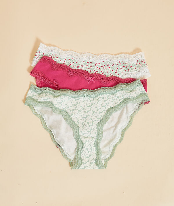 Lote de 3 braguitas estampadas Lote de 3 braguitas estampadas;${refinementColor}