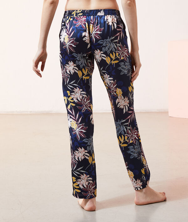 Pantalón satén estampado floral Pantalón satén estampado floral;${refinementColor}