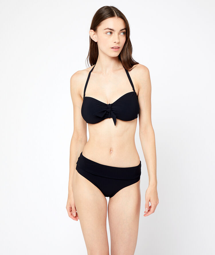 Sujetador bikini bandeau liso. copa b-e blanco.