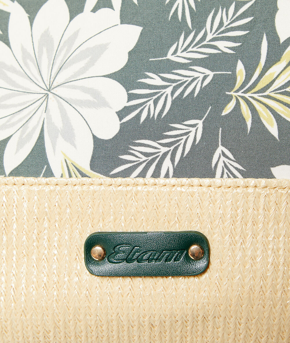 Neceser estampado floral verde.