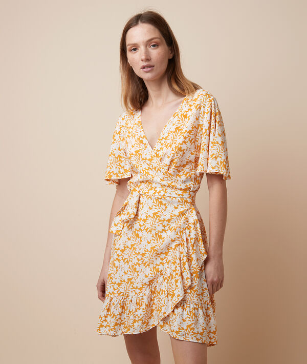 Camisón escote cruzado, estampado floral Camisón escote cruzado, estampado floral;${refinementColor}