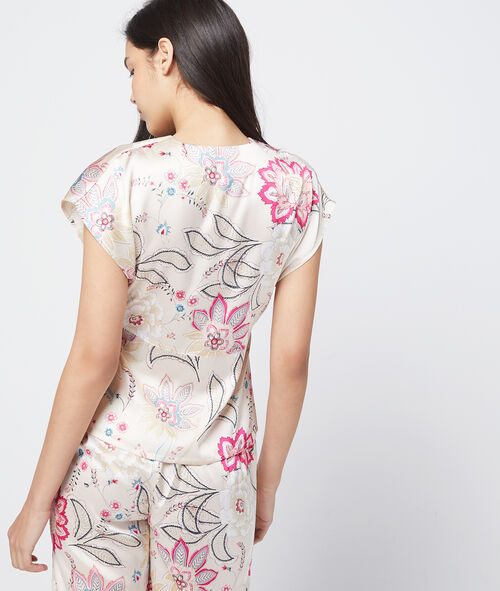 Top escote cruzado estampado floral Top escote cruzado estampado floral