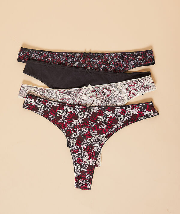 Lote de 4 tangas estampados Lote de 4 tangas estampados;${refinementColor}