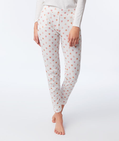 Pijama tres piezas 'love' rosa.