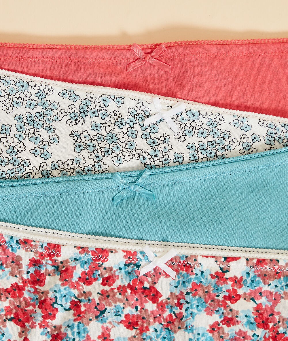Lote de 4 braguitas estampadas azul.