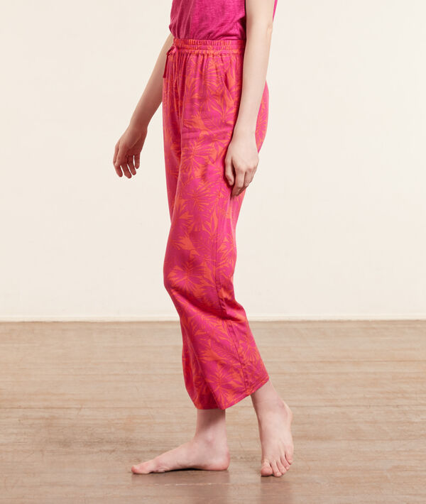 Pantalón pijama 7/8 estampado tropical Pantalón pijama 7/8 estampado tropical;${refinementColor}