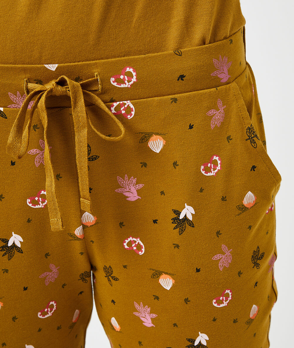 Pantalón largo estampado anís.
