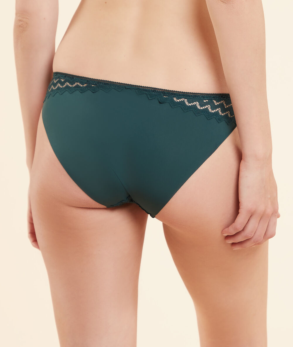 Braguita de encaje y microfibra verde.