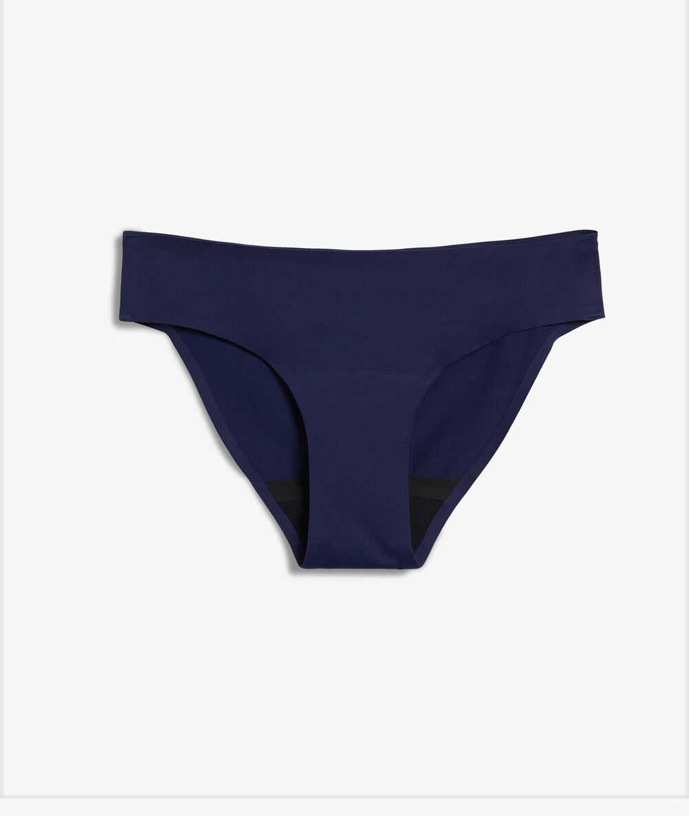 Braguita menstrual smoon azul marino.