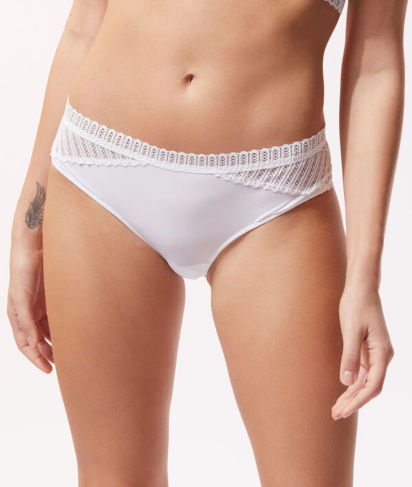 Culote de encaje y microfibra Culote de encaje y microfibra;${refinementColor}