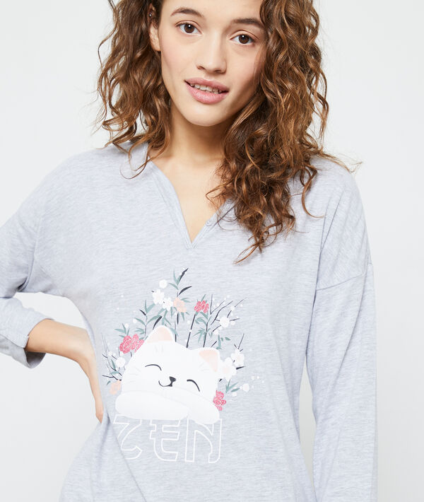 Camiseta manga larga gato Camiseta manga larga gato