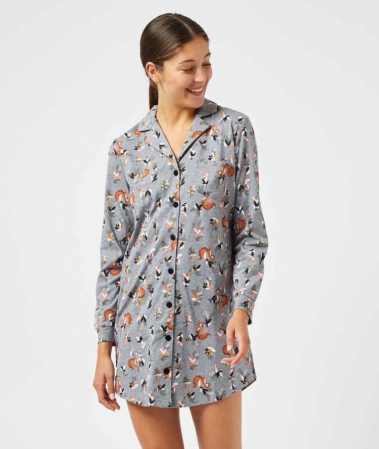Camisón estampado antracita.