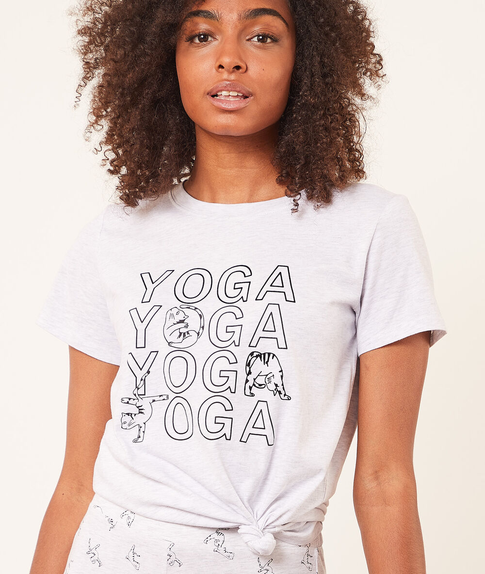 Camiseta manga corta 'yoga' c.gris claro.