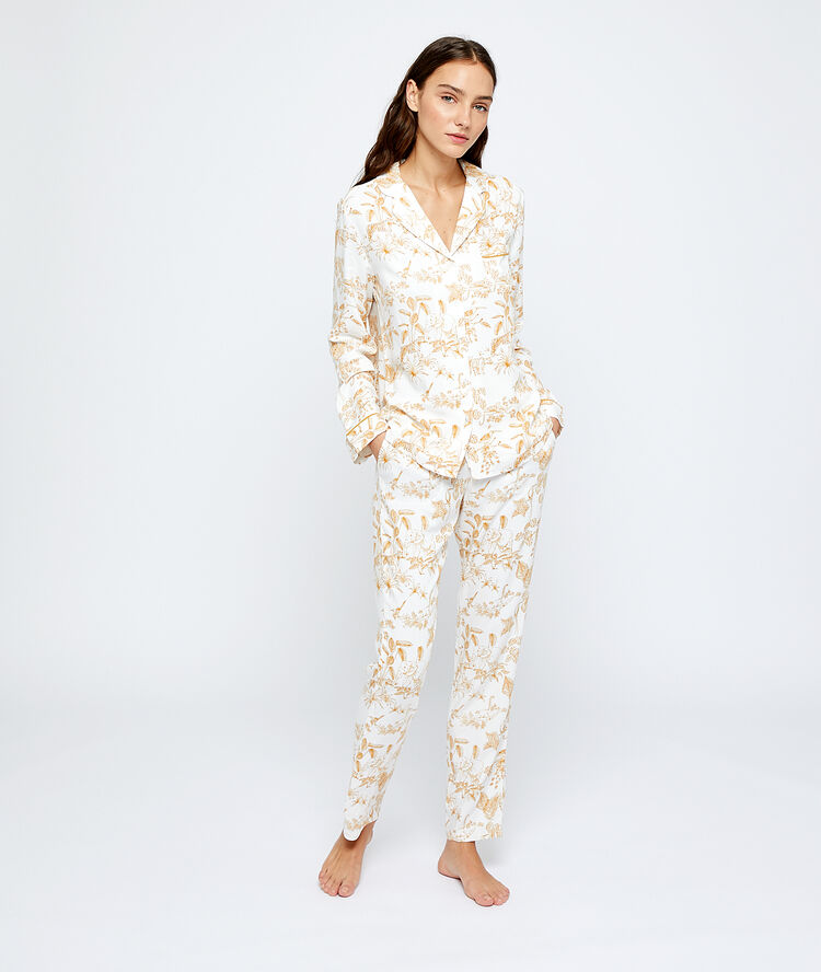 Camisa pijama estampado selva crudo.