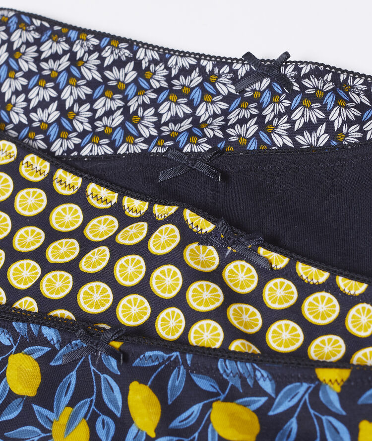 Lote de 4 braguitas estampadas azul marino.
