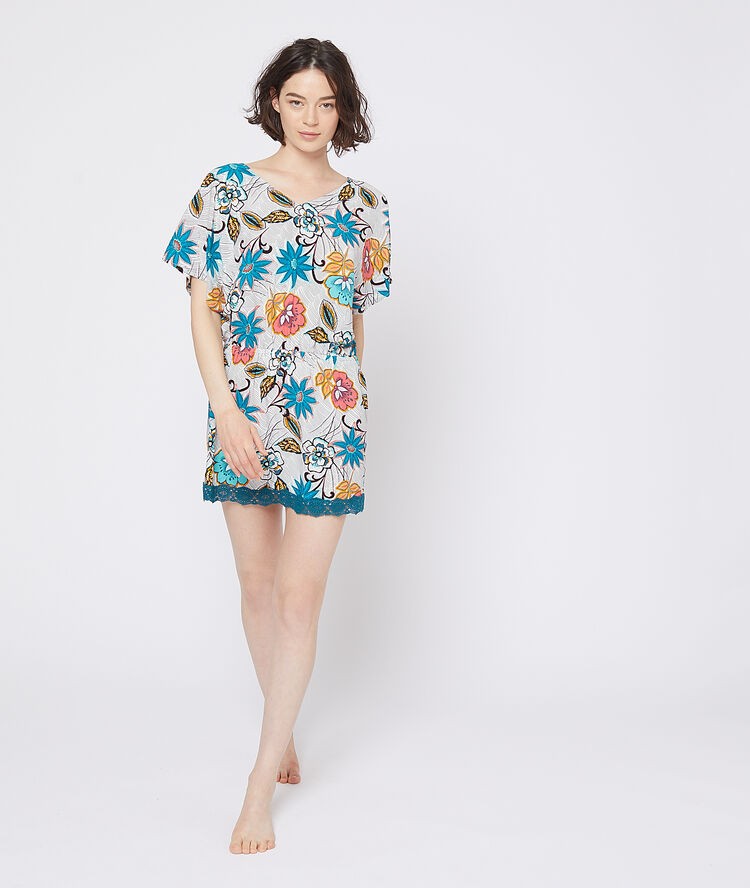 Camisón con estampado floral multicolor.