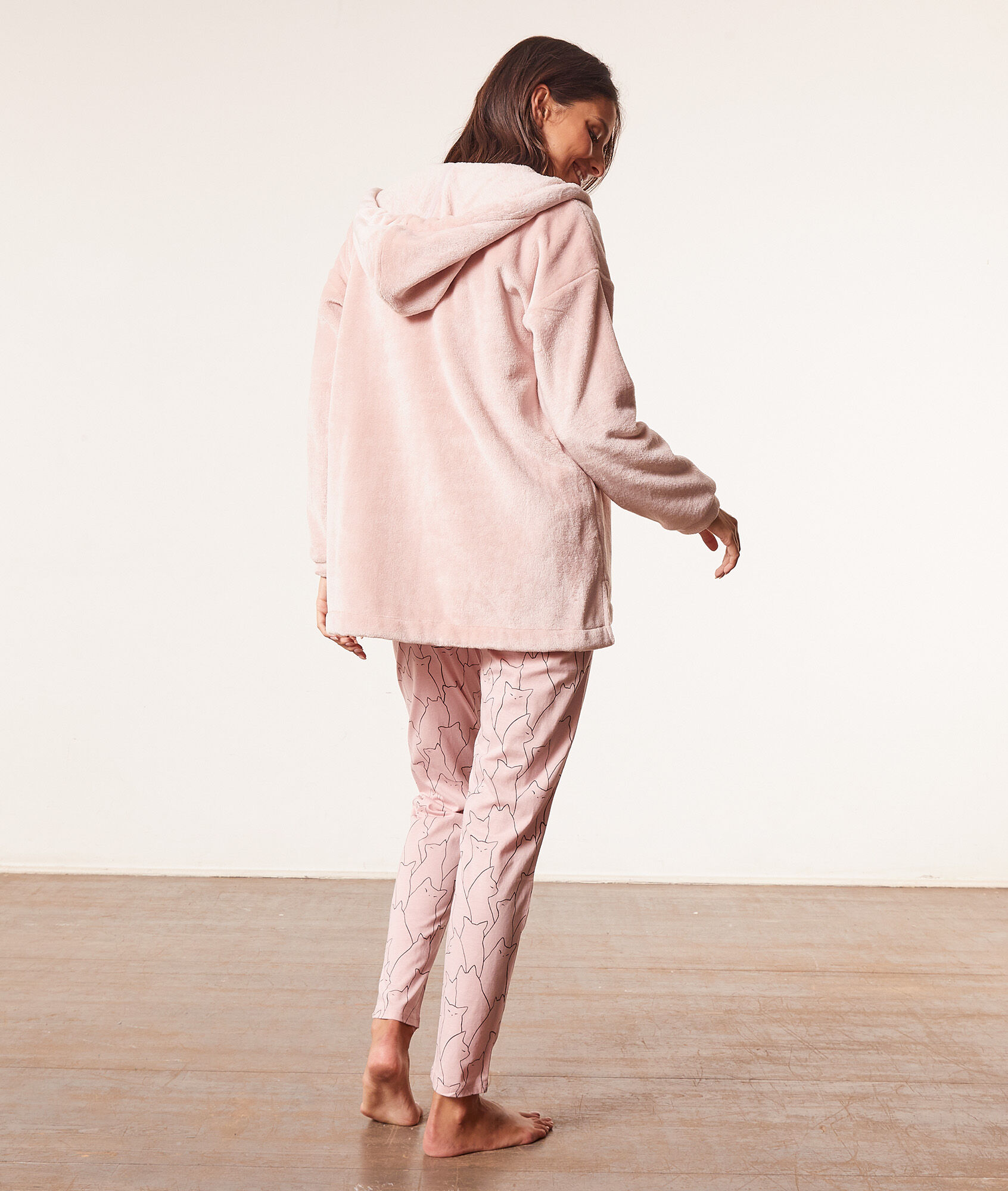 Pijama 3 piezas, chaqueta tejido polar - REINA - ROSE - ETAM