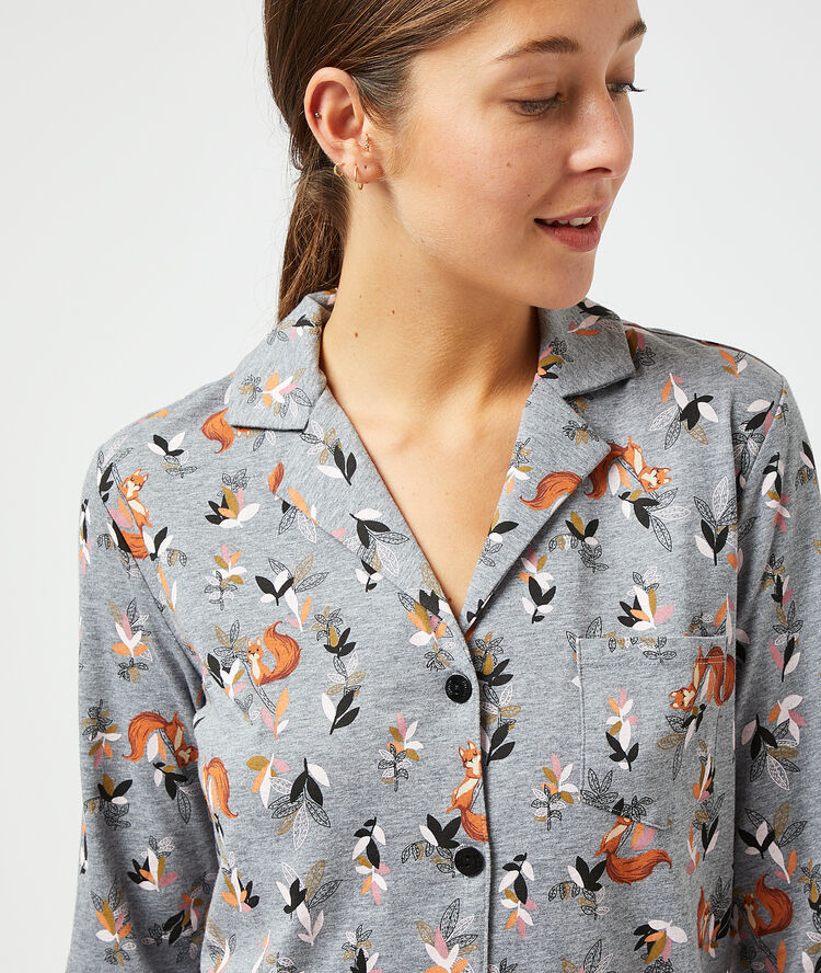 Camisón estampado antracita.