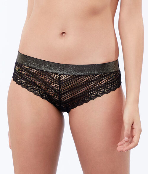 Culote de encaje tira plateada Culote de encaje tira plateada