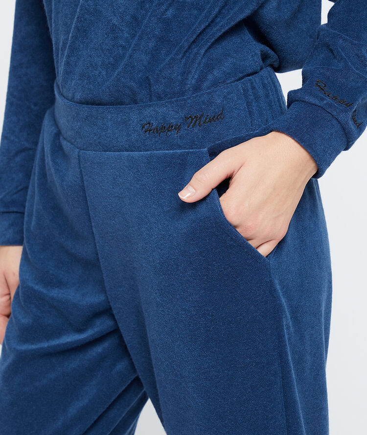 Pantalón loungewear índigo.