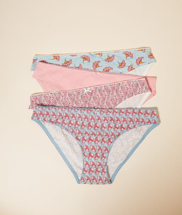 Lote de 4 braguitas estampadas Lote de 4 braguitas estampadas;${refinementColor}