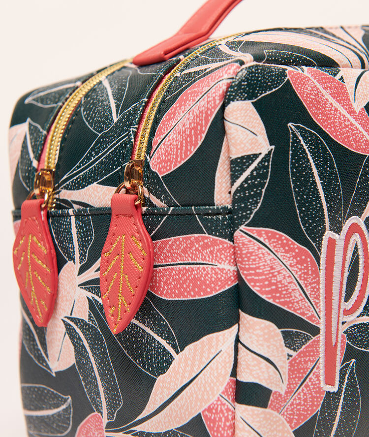 Neceser estampado ‘paradise’ azul oscuro.
