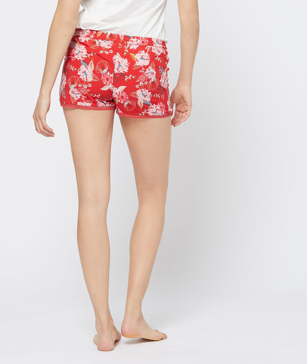 Pantalón corto estampado flores de loto Pantalón corto estampado flores de loto