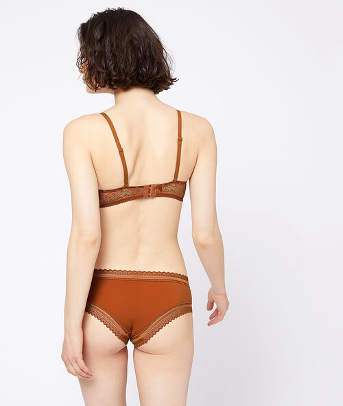 Culote de encaje gráfico y microfibra Culote de encaje gráfico y microfibra