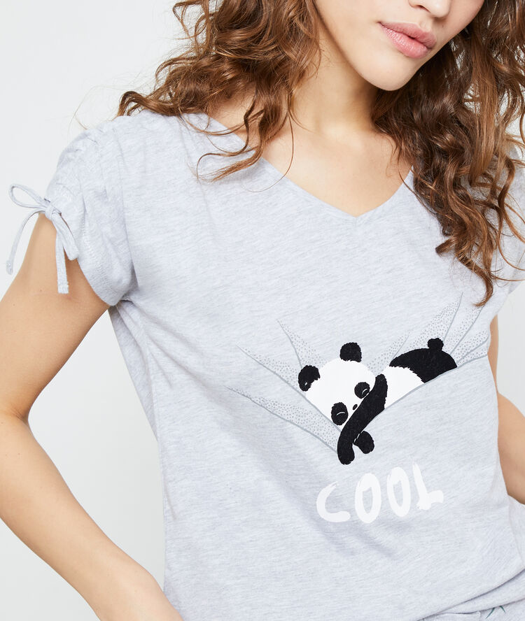 Camiseta manga corta 'panda cool' c.gris.