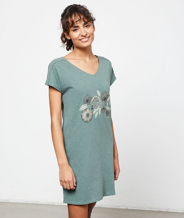 Camisón estampado 'world' azul.