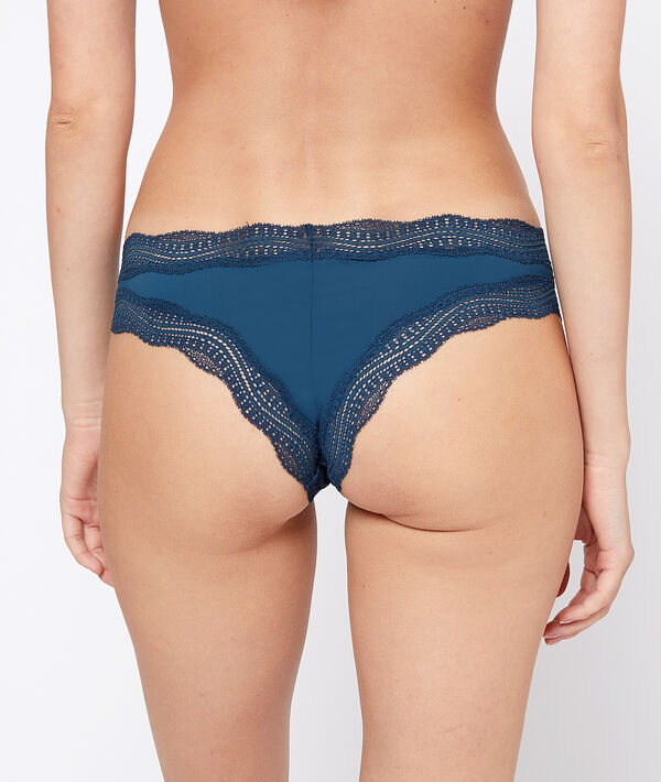Tanga de microfibra motivos de encaje Tanga de microfibra motivos de encaje