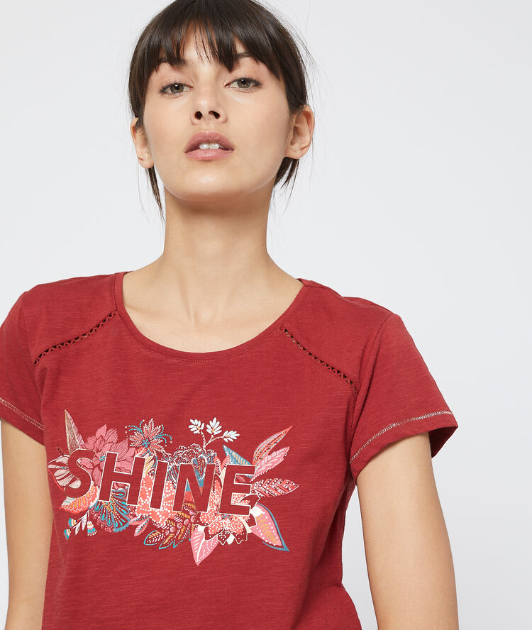 Camiseta manga corta 'shine' burdeos.