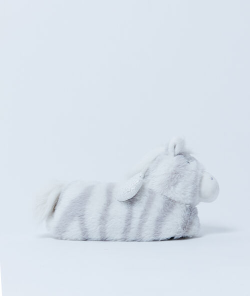Zapatillas peluche cebra Zapatillas peluche cebra
