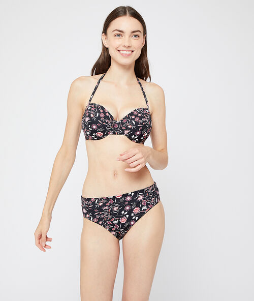 Sujetador bikini bandeau cuadros vichy. copa c-d multicolor.