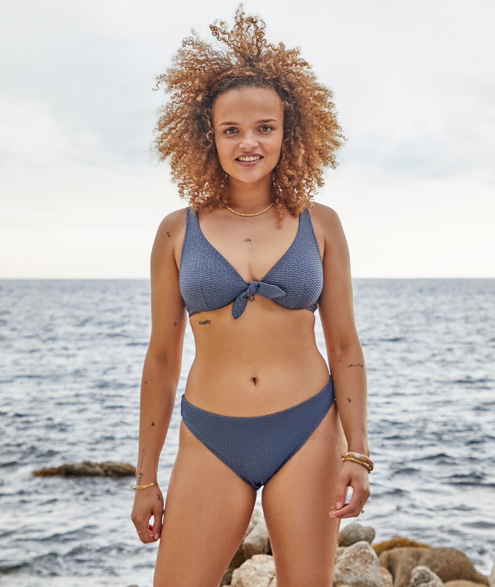 Sujetador bikini sin relleno, copa d-e c.gris.