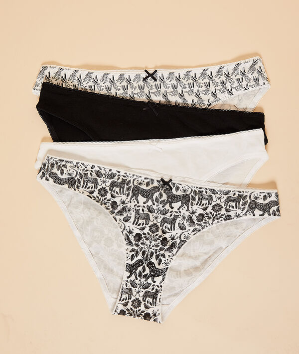 Lote de 4 braguitas estampadas Lote de 4 braguitas estampadas;${refinementColor}
