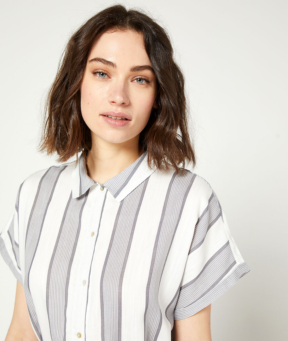 Camisón estampado de rayas c.gris.
