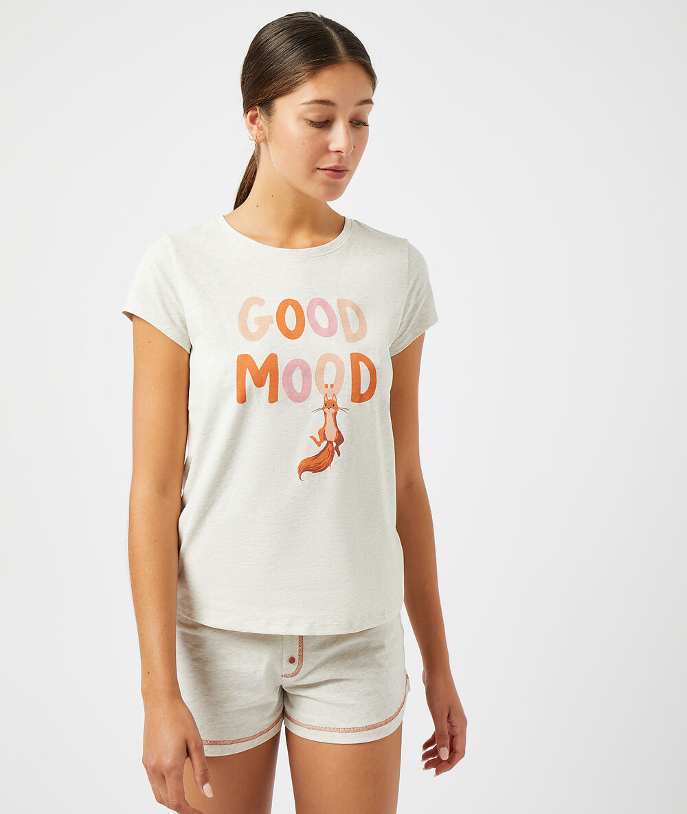 Camiseta ‘good mood’ c.beige.