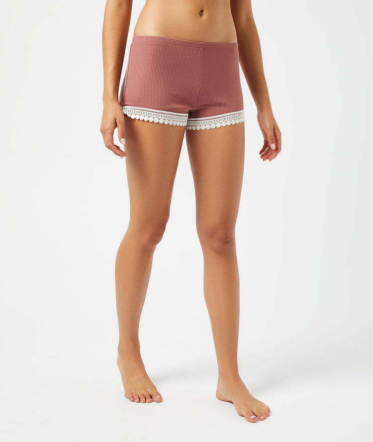 Pantalón corto con motivos de encaje maquillaje.