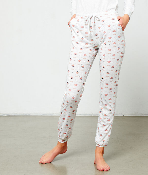 Pantalón estampado tazas de café Pantalón estampado tazas de café