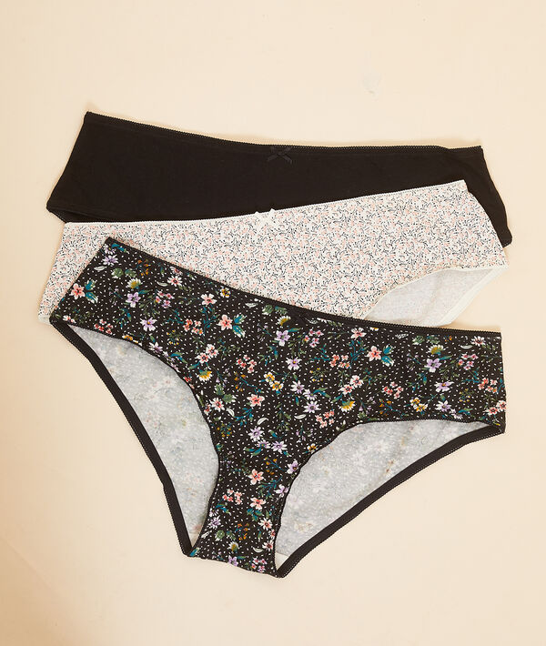 Lote de 3 culotes estampados de algodón Lote de 3 culotes estampados de algodón;${refinementColor}