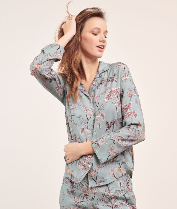 Chemise de pyjama imprimé paysage Chemise de pyjama imprimé paysage;${refinementColor}